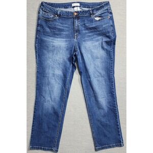 Lane Bryant Mid Rise Straight Leg Jeans Blue Flex Magic Waistband Size 22